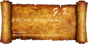 Fürst Krisztina névjegykártya